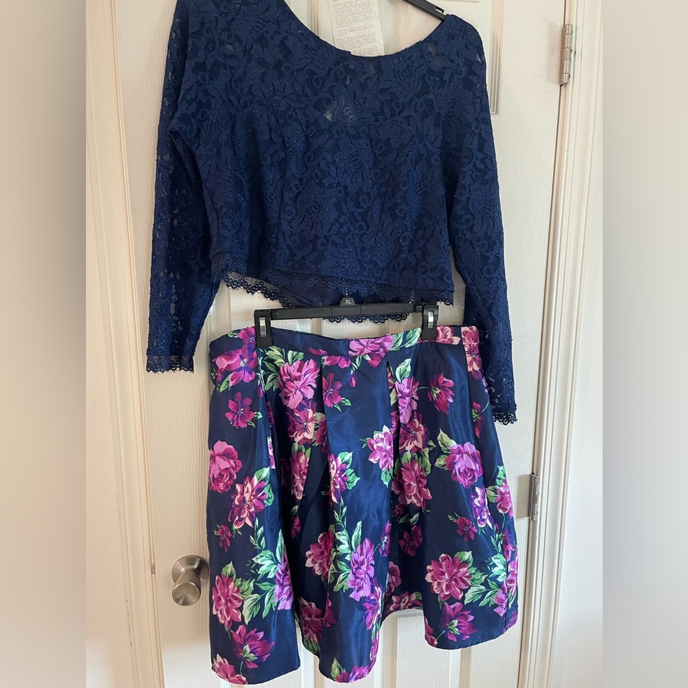 Two piece evening gown